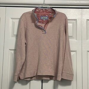 GUC Orvis Women’s Light Pink 100% Cotton Quarter Zip Pullover Size XL